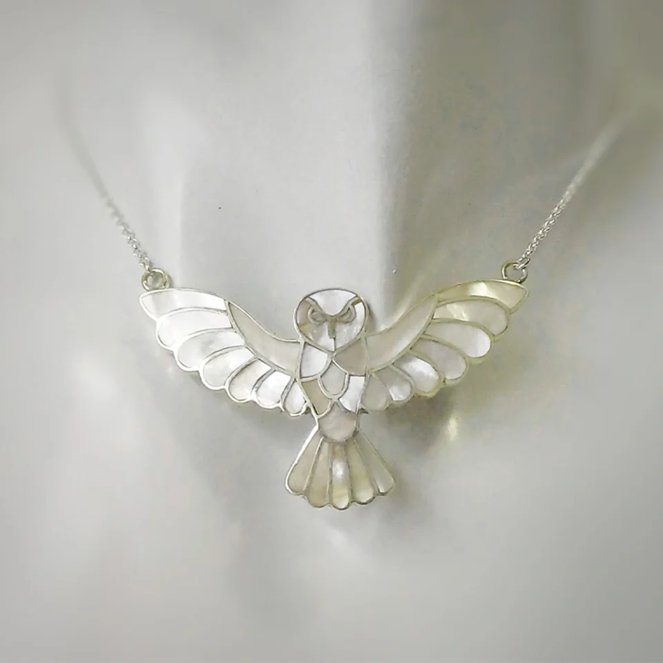 Owl Mother of Pearl Necklace