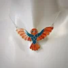 Owl Chrysocolla Coral Necklace