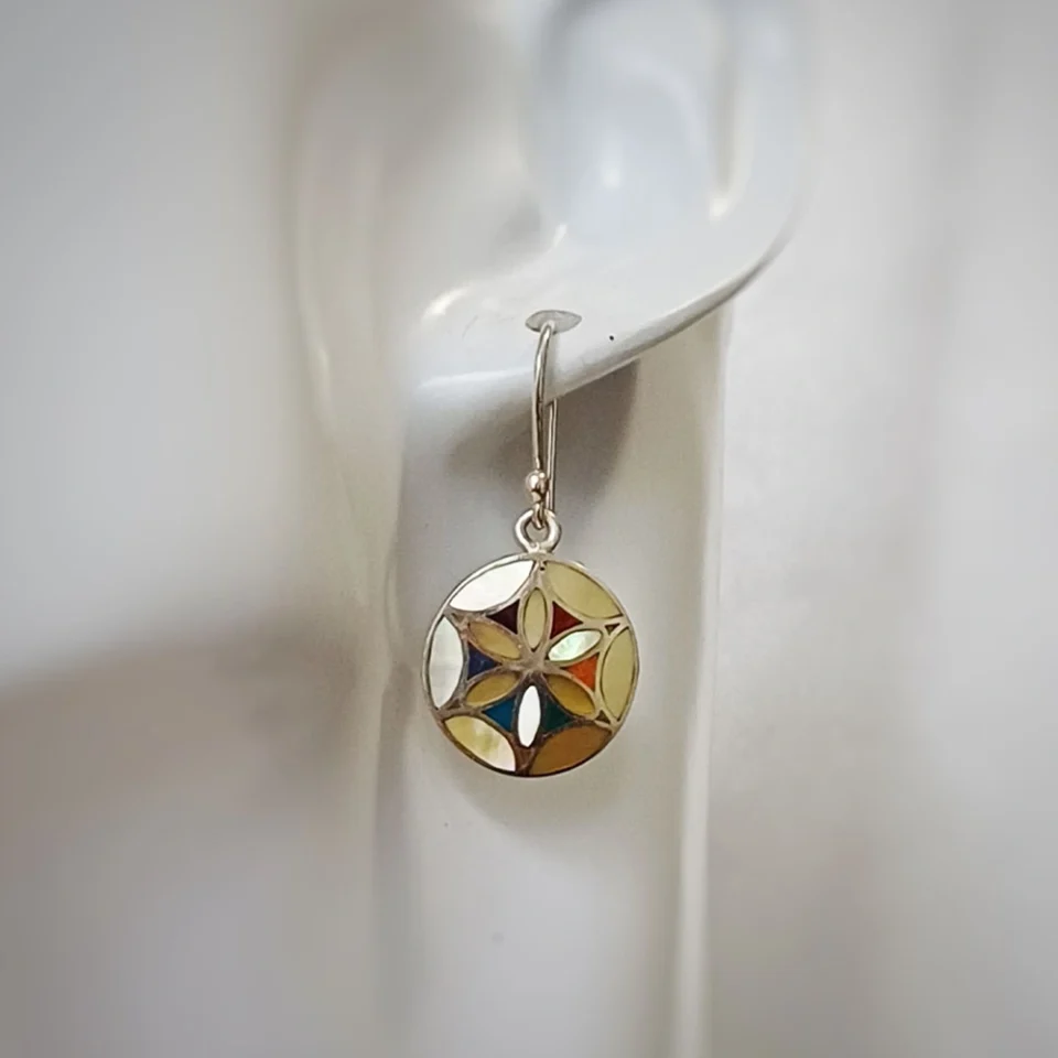 Mandala Rainbow Set of Earrings and Pendant