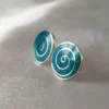 Spiral Chrysocolla stud Earrings (M)