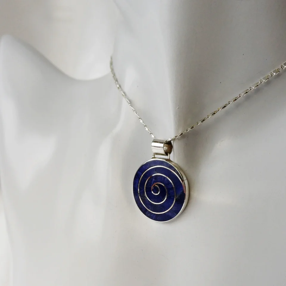 Spiral Sodalite Pendant