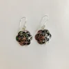 Flower of Life Abalone & Onyx Earrings